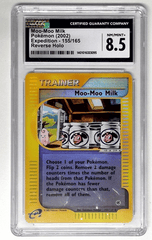 V1003: 2002: Moo-Moo Milk: 155/165: Reverse Holo: Expedition: CGC: 8.5: NM/MINT+: 1401016323095